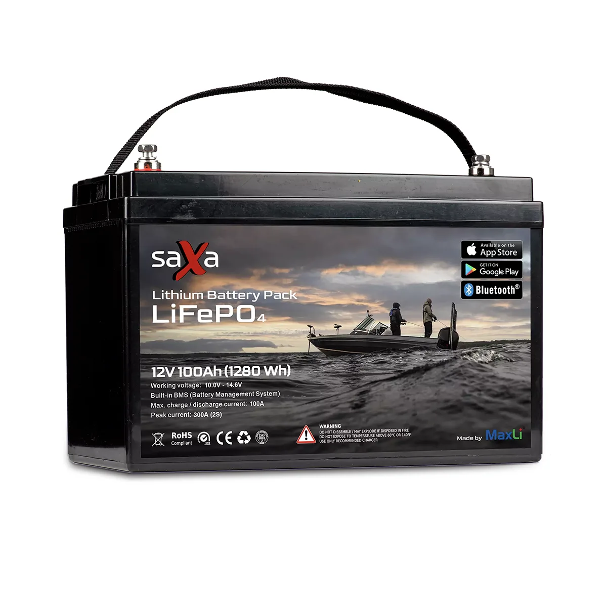 Saxa Lithium LiFePO4 by Maxli Bluetooth lithium battery