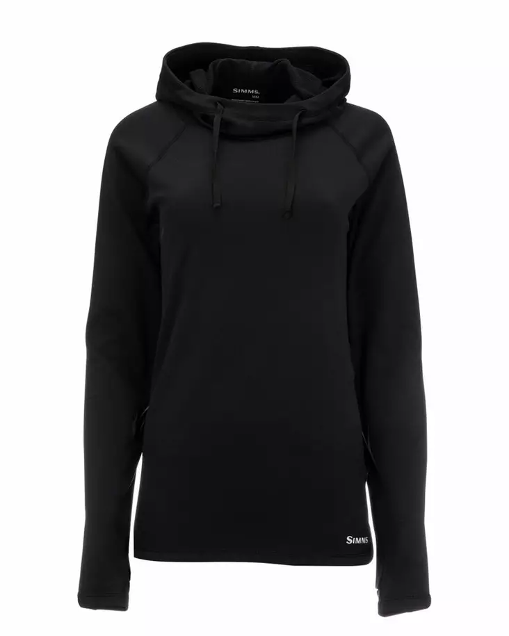 Simms Women's Heavyweight Baselayer Hoody Black - Under Layer Shirts - 694264555910 - 2