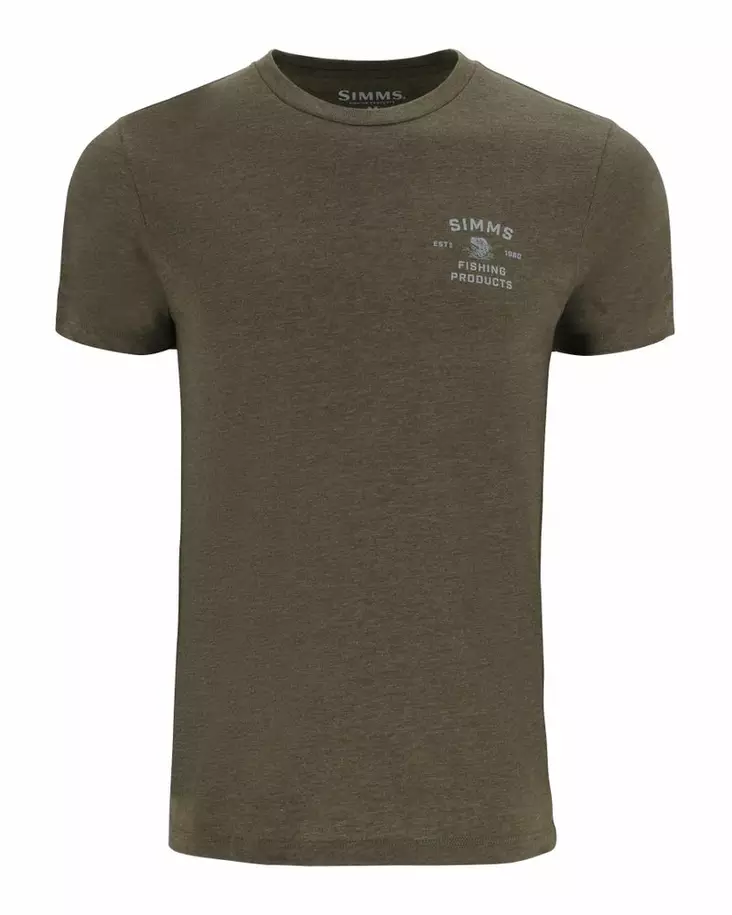 Simms Stacked Bass T-Shirt Military Heather - Men T-Shirts - 694264662250 - 2