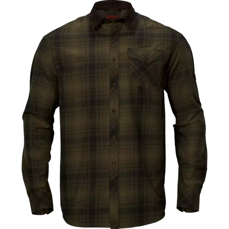 Härkila Driven Hunt Flannel Shirt Olive Green - Shirts - 5714733548320 - 1