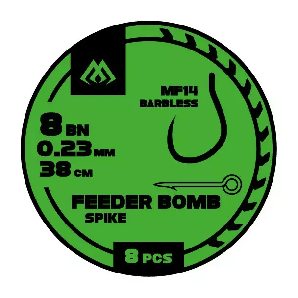 Mikado FB Rig MF14 Spike Barbless Mono 38cm - Ready Tied Hooks - 5900637119920 - 1