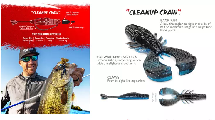 Rapala Crushcity CleanUp Craw 3.5" - Creature softbaits - 2209202310 - 2