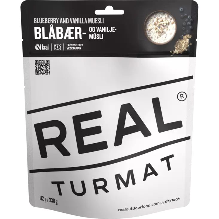 Real Turmat Blueberry and Vanilla Muesli - Outdoor Meals - 7036480053130 - 2