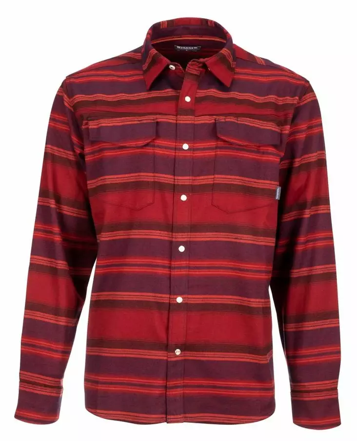 Simms Gallatin Flannel Shirt Auburn Moss Stripe - Shirts - 694264498620 - 1