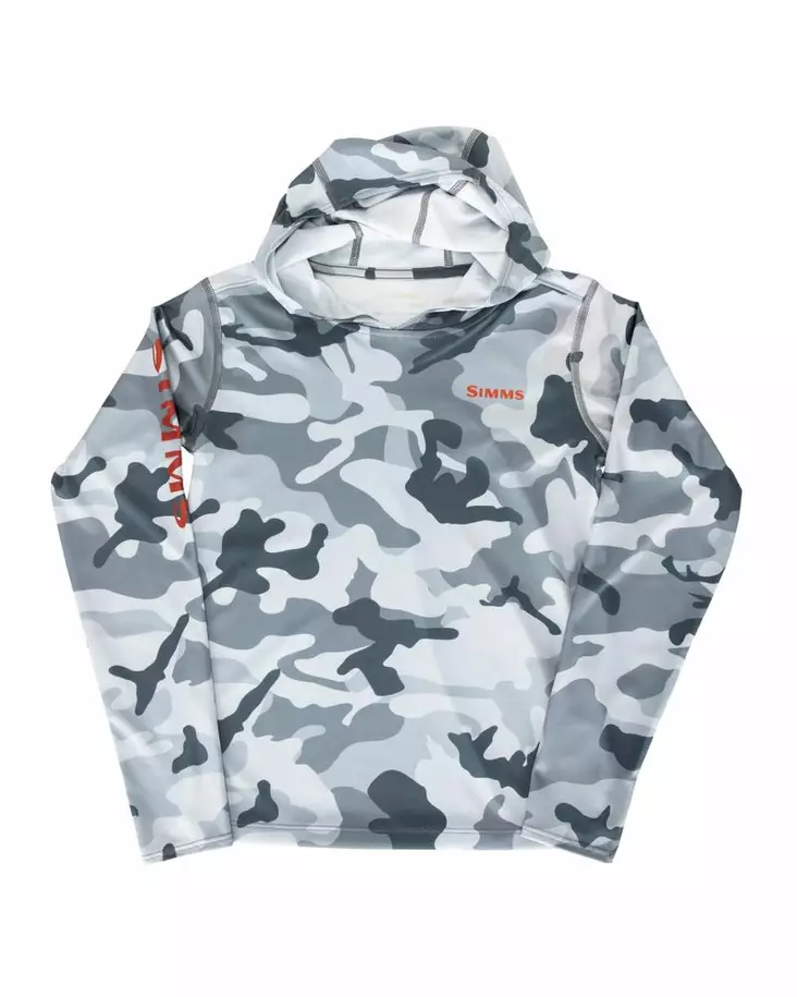 Simms Kid's Solar Tech Hoody Woodland Camo Steel - Sweatshirts - 694264567180 - 1
