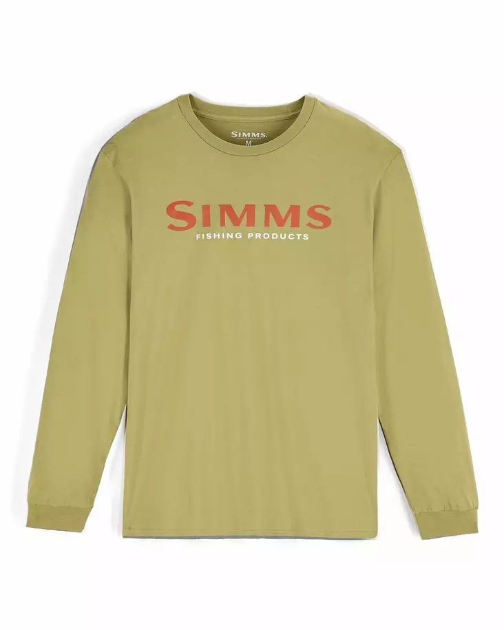 Simms Logo Shirt LS Tent Green - Men T-Shirts - 694264694640 - 1