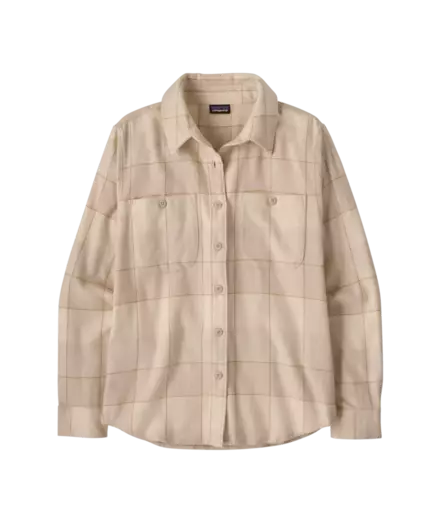 Patagonia W´s Fjord Flannel Shirt Snow Owl Rutabaga White - Shirts - 199346531221 - 1