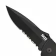 SOG Escape Clip Point Serrated Black - Foldable Knives - 729857996631 - 4