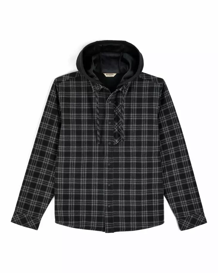 Simms Coldweather Hooded Shacket Wakemup Plaid: Black - Other Jackets - 694264695821 - 2