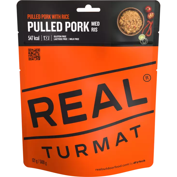 Real Turmat Pulled Pork With Rice - Outdoor Meals - 7036480052171 - 1