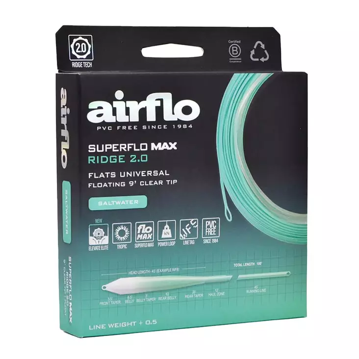 Airflo Superflo Max Ridge 2.0 Flats Universal 9ft Clear Tip - Floating - 614910106631 - 1