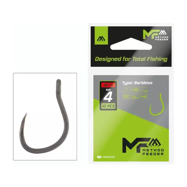 Mikado MF14 Hook Barbless - Eyed & Spade End Hooks - 5900637119821 - 1
