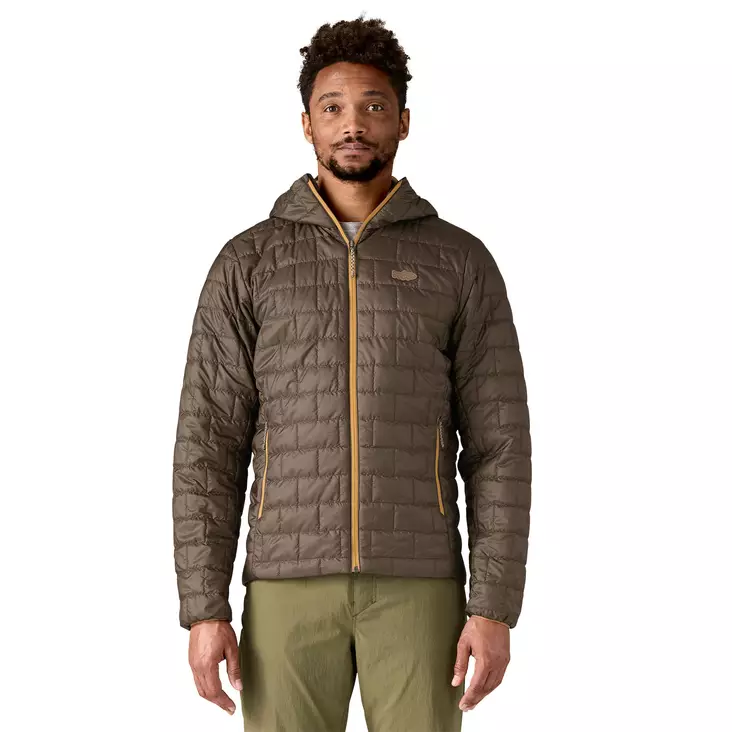 Patagonia 中綿 フード Patagonia Mens Nano Puff Fitz Roy Trout Hoody Otter Brown - Ruoto