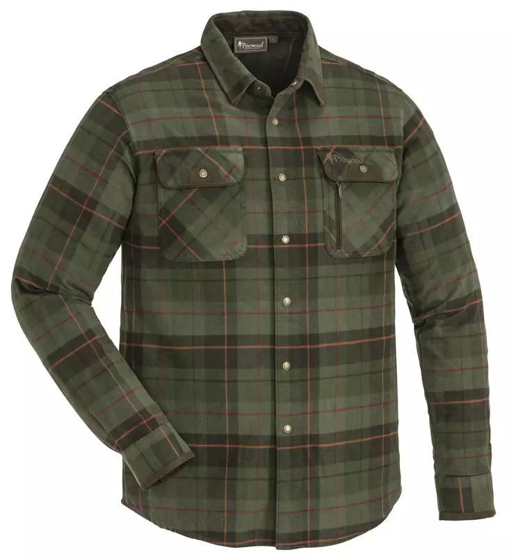 Pinewood Prestwick Exclusive Green-Terracotta -flanellipaita - Shirts - 7331090286641 - 1