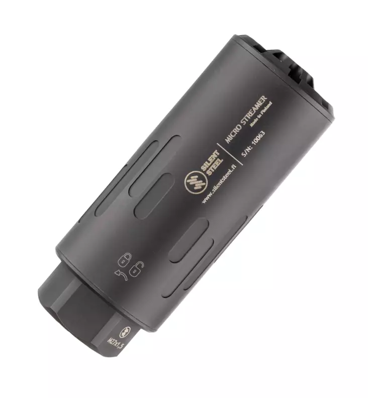 SILENT STEEL MICRO BAFFLE STREAMER 6.5 ARMOR BLACK - Suppressors for Precision Rifles - MSTB65B-AL-15x1 - 1