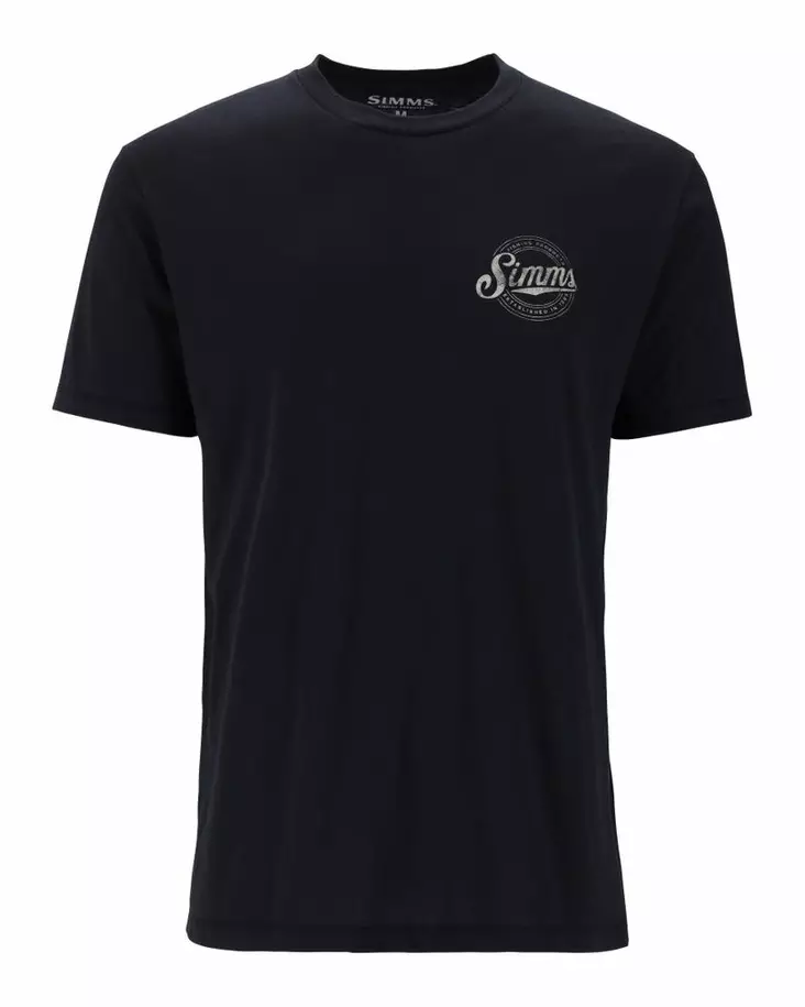 Simms Circle Lockup T-Shirt Black - Men T-Shirts - 694264678381 - 1