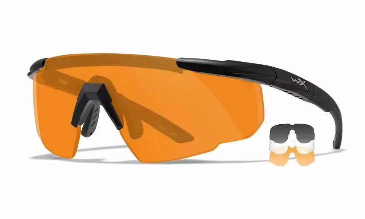 Wiley X Saber Advanced Grey & Clear & Light Rust - Matte Black - Shooting Glasses - 712316003131 - 1