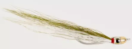 Jiggy Fly Dk. Olive/White #6 - Streamers - 7033841044042 - 1