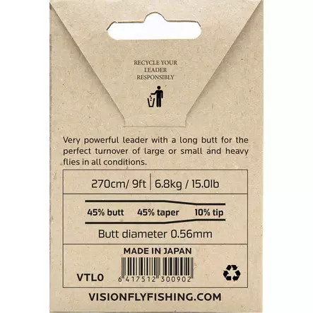 Vision Trout Leader 9' - Nylon Leaders - 6417512300902 - 4