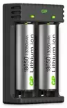GP Lithium ion 18650 3350mAh akku+ laturi 2 akkua - Batteries and powerbanks - 4891199191152 - 1