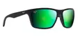 Maui Jim Makoa - Matte Black Frame with Green Mirror Lens - Glass Lenses - 603429054212 - 1