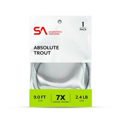 Scientific Anglers Absolute Trout Leader 9ft - Nylon Leaders - 840309133982 - 1