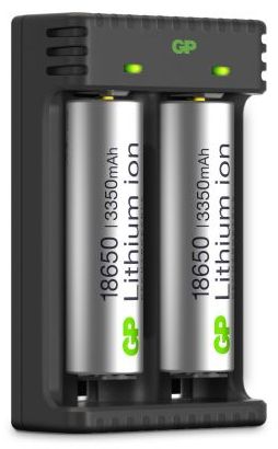 GP Lithium ion 18650 3350mAh akku+ laturi 2 akkua - Batteries and powerbanks - 4891199191152 - 1