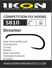 Ikon S810 Barbless Streamer - Streamer Fly Hooks - 6430077071612 - 1