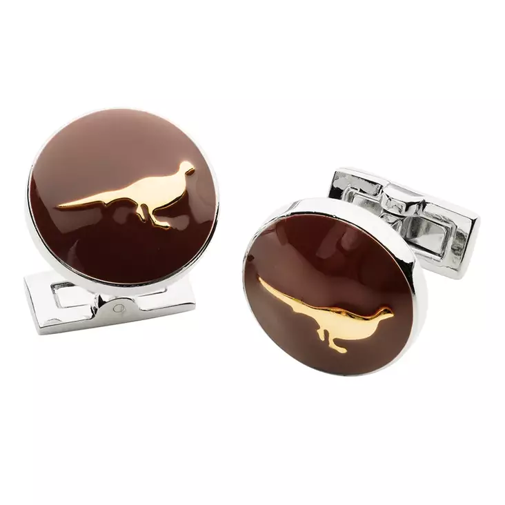 Laksen Pheasant Cufflinks BRG - Other Hunting Clothing - 5707953338932 - 1
