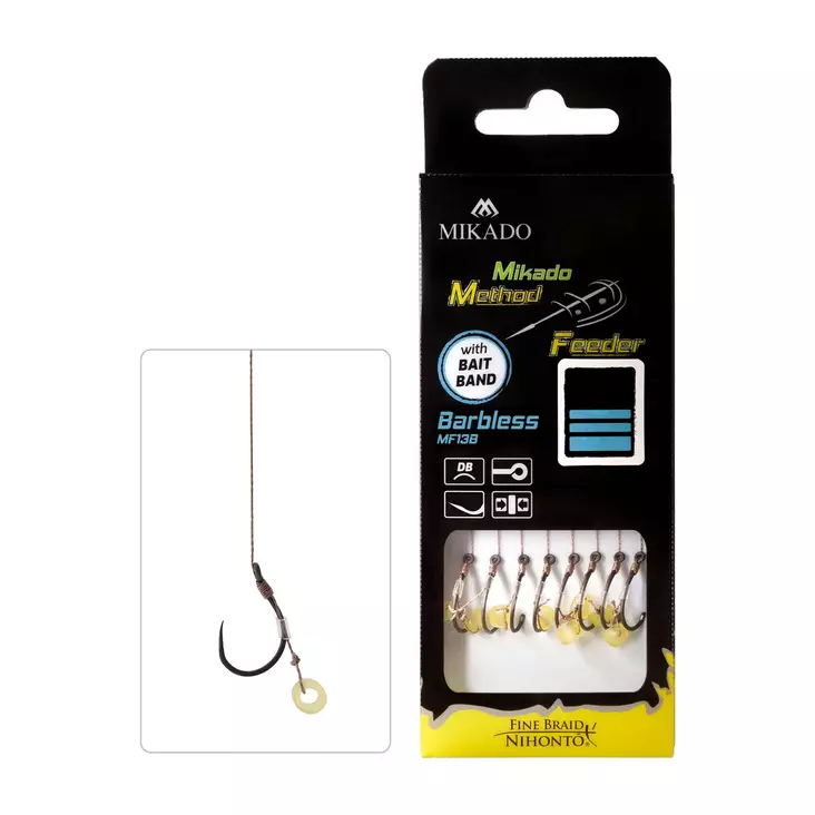 Mikado MF Rig HMFB213BG Rubber Braid Barbless - Ready Tied Hooks - 5900637057932 - 1