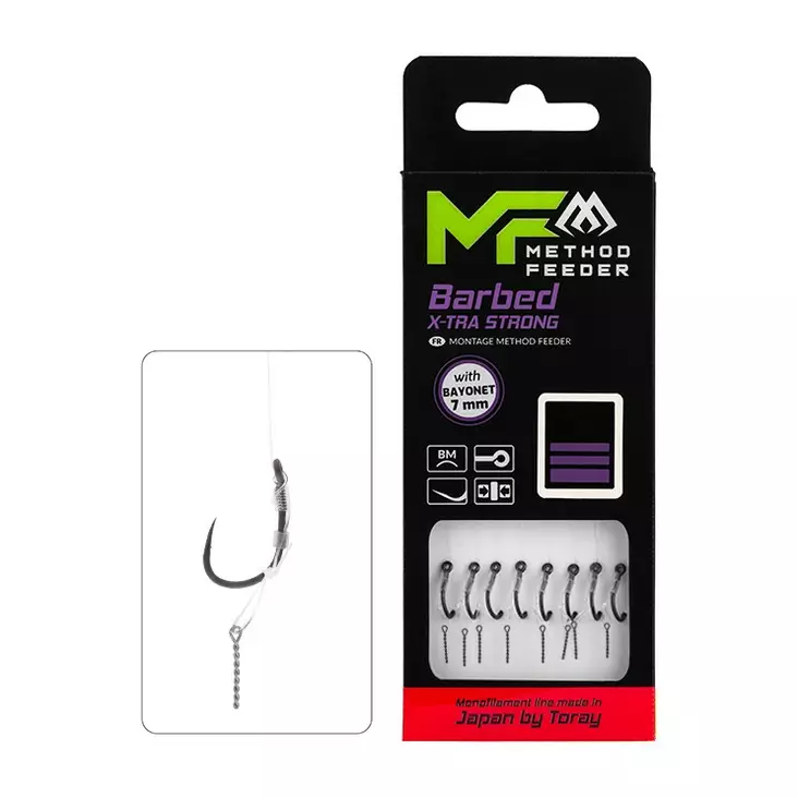 Mikado MF Rig X-Tra Strong Bayonet Barbed Mono 10cm - Ready Tied Hooks - 5900637161752 - 1