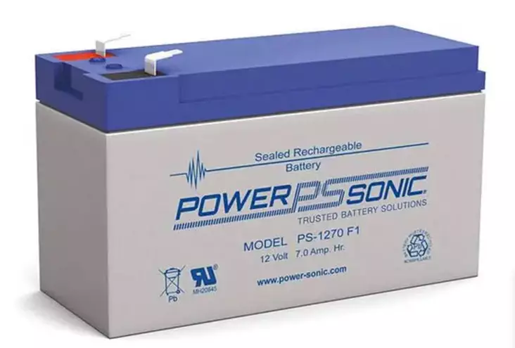 PowerSonic AGM 12V 7Ah F1 - Marine Batteries - 0840319500002 - 1