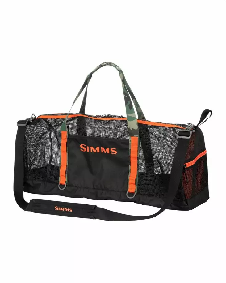 Simms Challenger Mesh Duffel 60L Black - Gear Bags - 694264549612 - 1