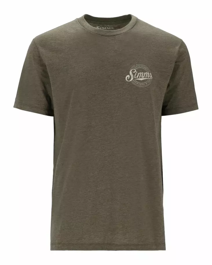 Simms Circle Lockup T-Shirt Military Heather - Men T-Shirts - 694264678442 - 1