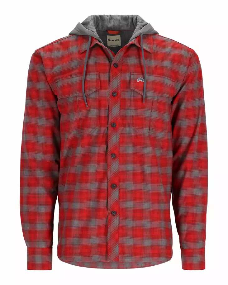 Simms ColdWeather Hoody Auburn Red MC Plaid - Shirts - 694264624692 - 1