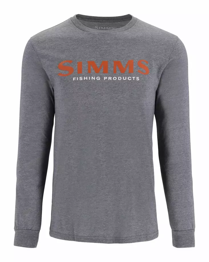 Simms Logo Shirt LS Athletic Heather - Men T-Shirts - 694264656662 - 1
