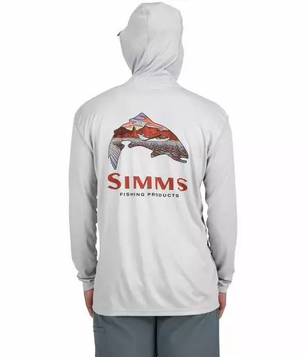 Simms Tech Hoody Artist Series Trout Logo Sterling - Shirts - 694264562673 - 2