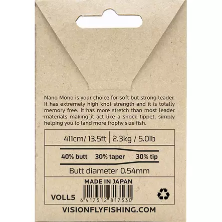Vision Nano Mono Leader 13'5'' - Nylon Leaders - 6417512817523 - 3