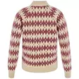 Fjällräven Jacquard Knit W Chalk White-True Red - Shirts - 7323451213533 - 2