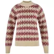 Fjällräven Jacquard Knit W Chalk White-True Red - Shirts - 7323451213533 - 1