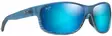 Maui Jim Kaiwi Channel - Blue Black Stripe Frame with Blue Hawaii Lens - Glass Lenses - 603429067373 - 1