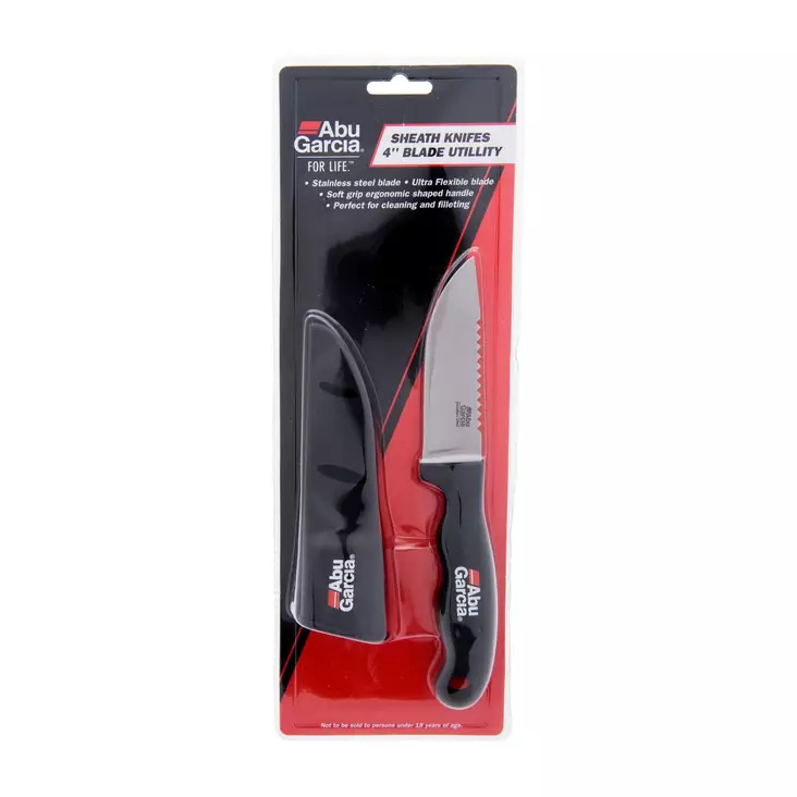 Abu Garcia Sheath Knife 4'' Utility - Knives & Fishing Gloves - 036282049703 - 1