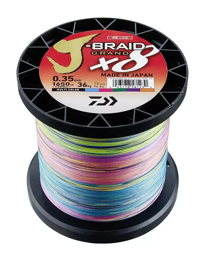 Daiwa J-Braid Grand X8 Multicolor 1500m - Braided Lines - 043178581223 - 1