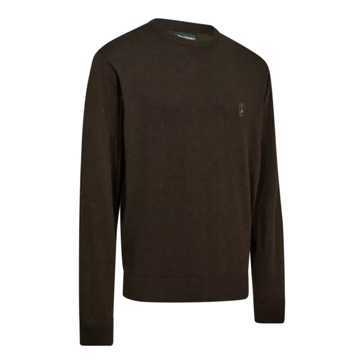 Deerhunter Harrington V-Neck Knit Brown Melange - Shirts - 5702827236253 - 1