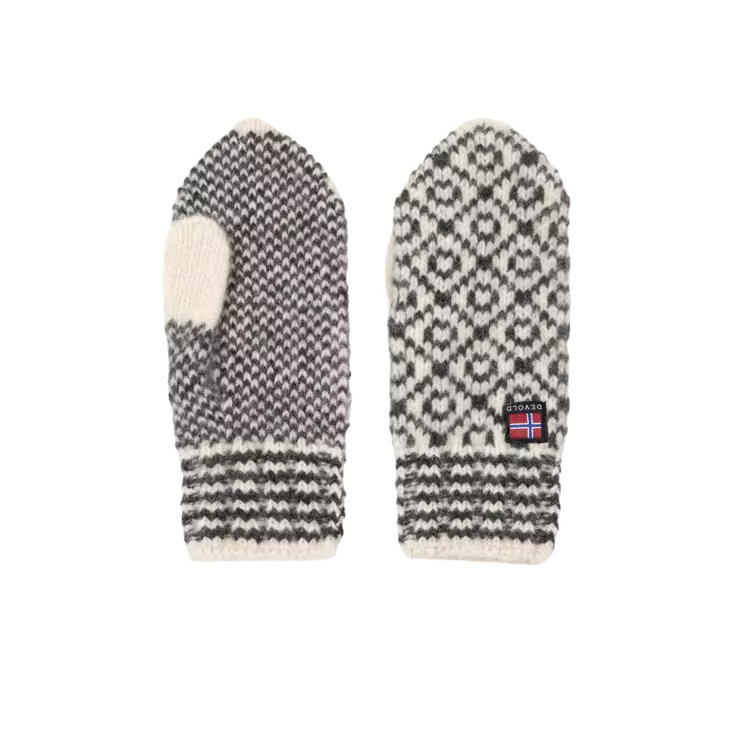 Devold Svalbard Wool Mitten Offwhite/anthracite - Gloves - 7028567699683 - 1