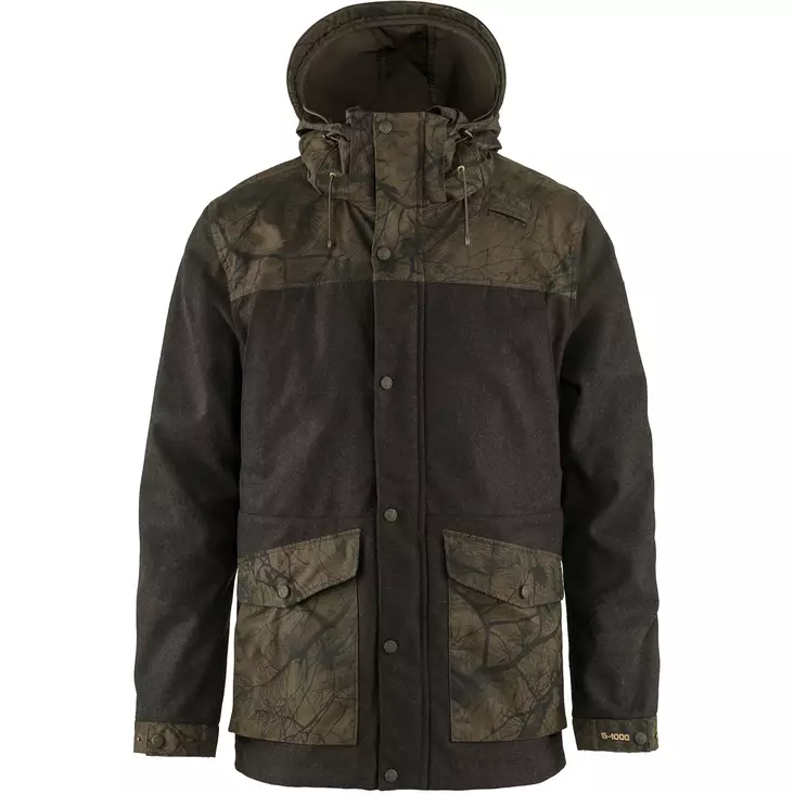 Fjällräven Värmland Wool JKT Dark Olive/Dark Olive Camo - Hunting Jackets for Men - 7323450639013 - 1