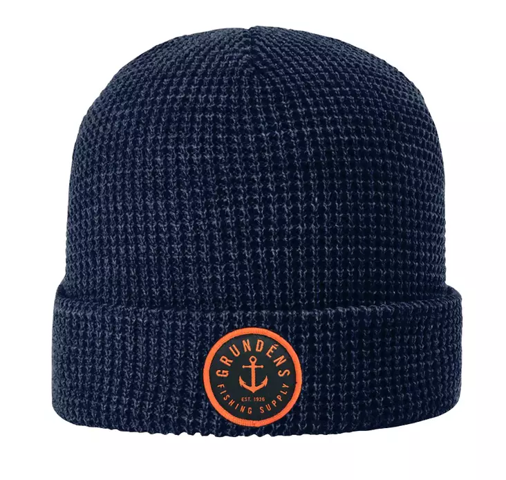 Grundens Anchor Waffle Beanie Navy - Beanies - 7332525291223 - 1