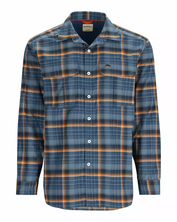 Simms ColdWeather Shirt Neptune/Sun Glow Ombre Plaid - Shirts - 694264624173 - 2