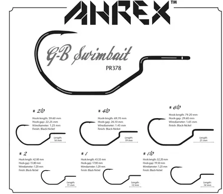Ahrex PR378 GB Predator Swimbait - Seatrout Hooks - 655043956694 - 2