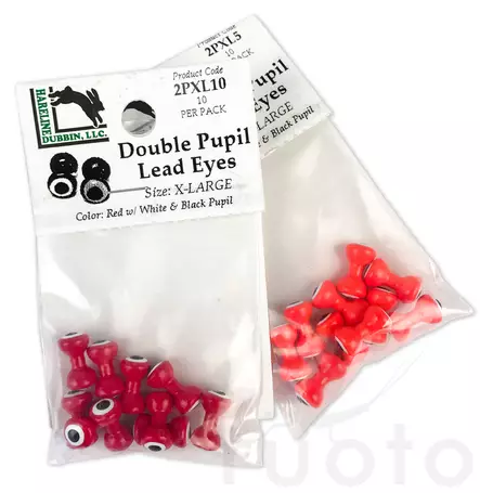 Hareline Double Pupil Lead Eyes X-Large -painosilmä - Weighted Eyes - 40200300014 - 1